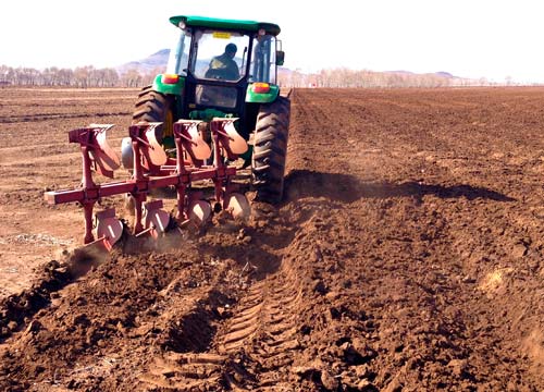 Arando el campo